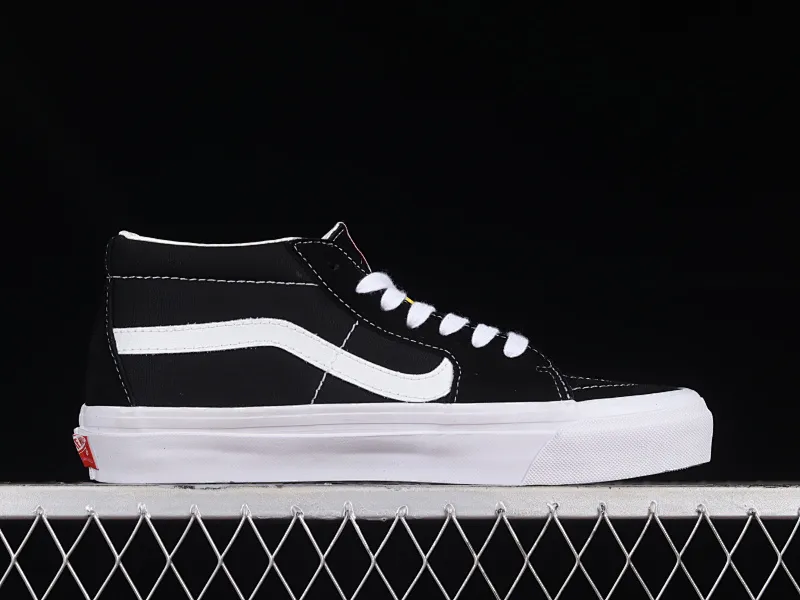All categories Vans Vans series Vans Mid Vans China Vans Vault OG SK8-Mid Lx Vans high-end branch simple black and white mid-top casual sneakers VN0A4BVCBA2